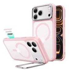 iPhone 18 Pro Max / iPhone 17 Pro Max Frosted Bubblegum Pink ESR Classic Hybrid HaloLock Kickstand puzdro