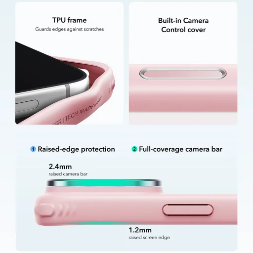 iPhone 18 Pro Max / iPhone 17 Pro Max Frosted Bubblegum Pink ESR Classic Hybrid HaloLock Kickstand puzdro - 5