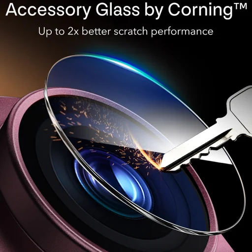  iPhone 18 Pro Max mély bordó ESR Armorite Pro kameravédő üvegfólia - 4
