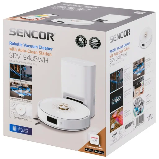 Robotický vysávač Sencor SRV 9485WH s automatickou stanicou na vyprázdňovanie prachu a funkciou mopovania - 24
