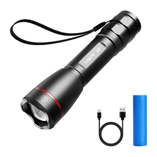 Lepro 120024 USB LED baterka, čierna, 1000 lm - 1