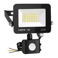 Lepro 340013-DW-EU LED reflektor s pohybovým senzorom, 20 W, 2000 lm, čierny