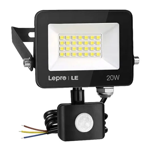 Lepro 340013-DW-EU LED reflektor s pohybovým senzorom, 20 W, 2000 lm, čierny - 1