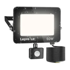 LEPRO 340006-DW-EU 50 W LED reflektor s pohybovým senzorom, čierny