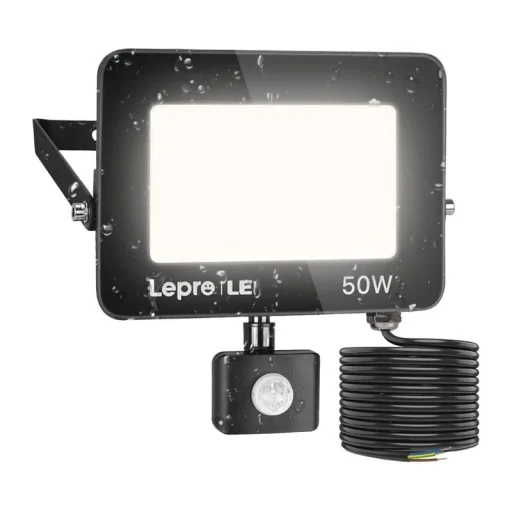 LEPRO 340006-DW-EU 50 W LED reflektor s pohybovým senzorom, čierny - 1
