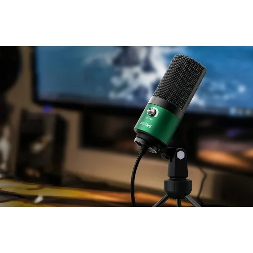 Fifine K669BG USB kondenzátorový mikrofón, zelený - 3