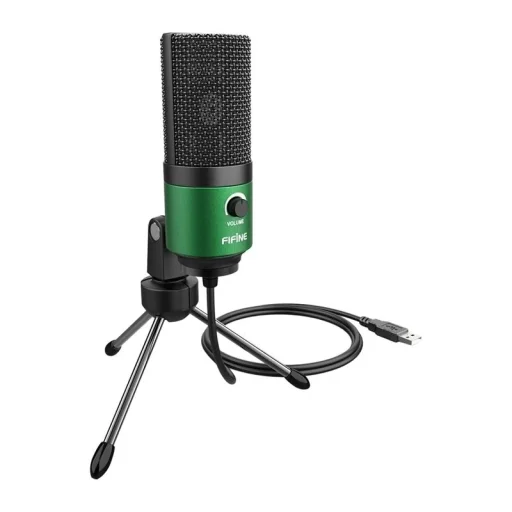 Fifine K669BG USB kondenzátorový mikrofón, zelený - 1