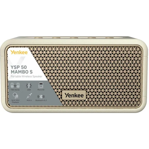 YENKEE YSP 50BG MAMBO S Bluetooth reproduktor, béžový, 20 W - 9