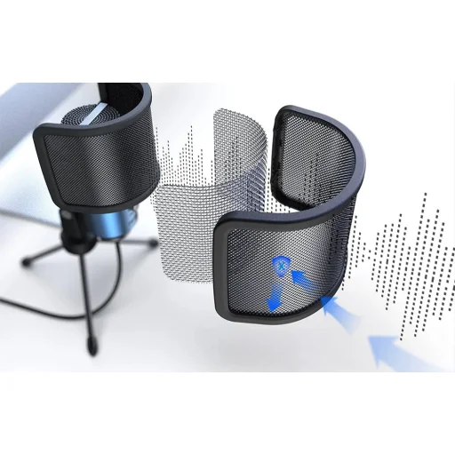 Fifine U1 pop filter v tvare U pre mikrofón, čierny - 3