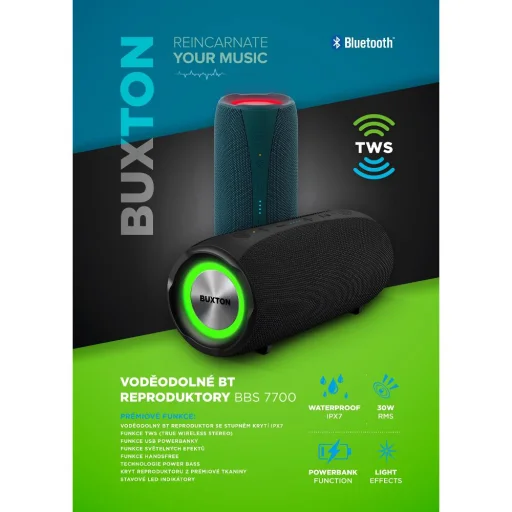 Buxton BBS 7700 čierny IPX7 vodoodolný Bluetooth reproduktor 50 W - 4