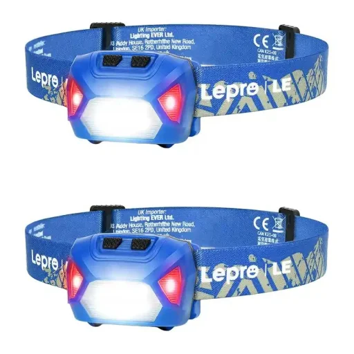 Lepro 320014-B-2 USB-C čelovka, modrá, 2 ks - 1