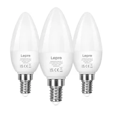 LEPRO 600059-WW-EU-3 E14 C37 LED-izzó, 4,2 W, 470 lm, 2700 K, meleg fehér, 3 db