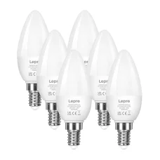 LEPRO 600059-WW-EU-6 E14 LED sviečková žiarovka, 4,2 W, 470 lm, 2700 K, 6 ks