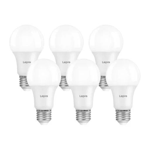 LEPRO 100092-WW-EU-6 A60 E27 LED žiarovka, teplá biela, 7 W, 6 ks - 1