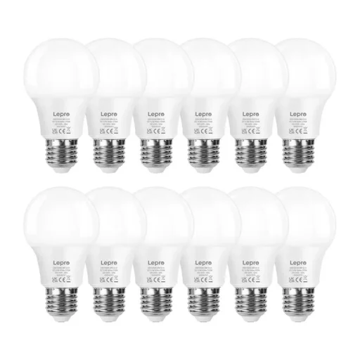 LEPRO 100089-WW-EU-12 E27 A60 LED žiarovka, 8,5 W, teplá biela, 12 ks - 1