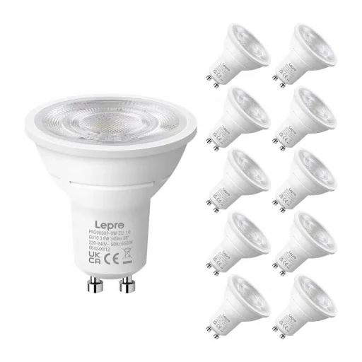 LEPRO 200082-DW-EU-10 GU10 LED reflektorová žiarovka, 3,6 W, 345 lm, 6500 K, 10 ks - 1