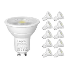 LEPRO PR200084-DW-EU-10 stmievateľná GU10 LED žiarovka, 4,5 W, 345 lm, 6500 K, studená biela, 10 ks