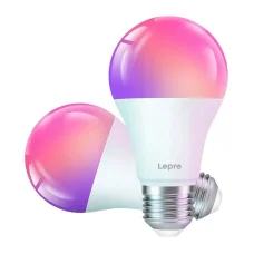 LEPRO B1-EU-2 E27 Wi-Fi inteligentná LED žiarovka, 2 ks, biela a RGB