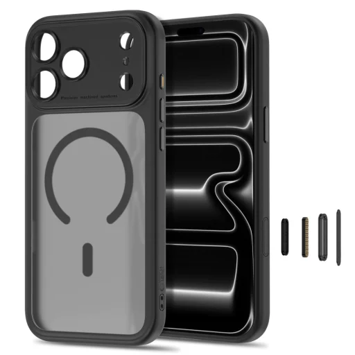 iPhone 17 Pro / 18 Pro matt fekete Tech-Protect MagPeak MagSafe CC tok - 2
