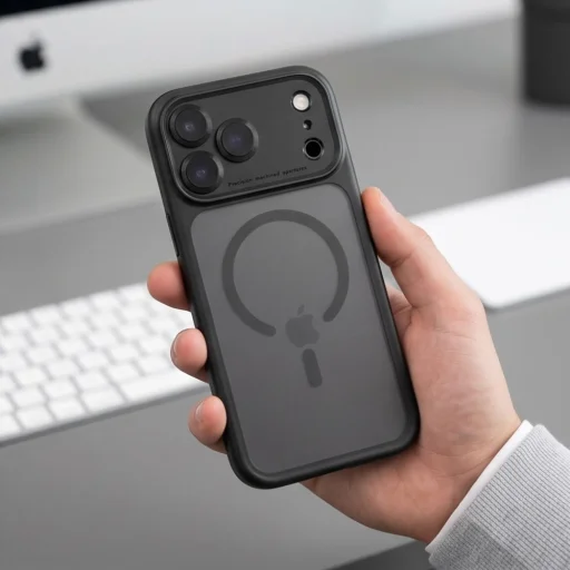 iPhone 17 Pro / 18 Pro matne čierne puzdro Tech-Protect MagPeak MagSafe CC - 6