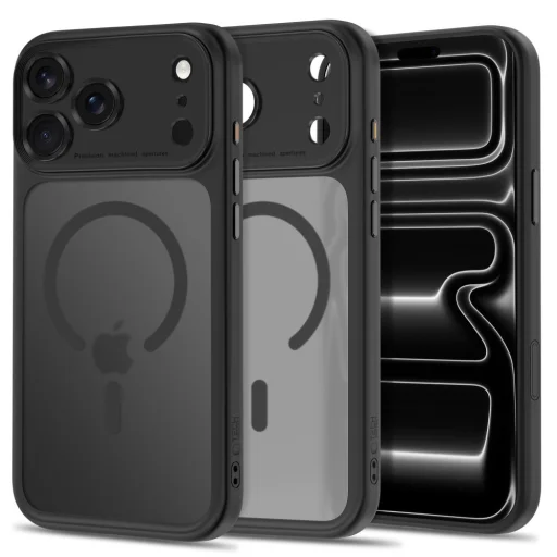 iPhone 17 Pro / 18 Pro matt fekete Tech-Protect MagPeak MagSafe CC tok - 1