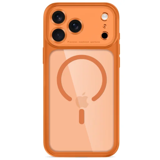 iPhone 17 Pro / 18 Pro kozmikus narancssárga/átlátszó Tech-Protect MagPeak MagSafe CC tok - 3