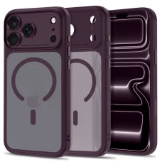 iPhone 17 Pro Max / 18 Pro Max matné tmavočerešňové puzdro Tech-Protect MagPeak MagSafe CC