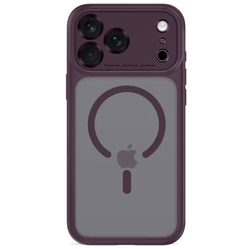 Apple iPhone 17 Pro / 18 Pro matt sötétcseresznye Tech-Protect MagPeak MagSafe CC tok - 3