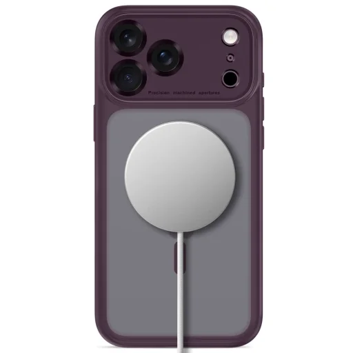 Apple iPhone 17 Pro / 18 Pro matt sötétcseresznye Tech-Protect MagPeak MagSafe CC tok - 4