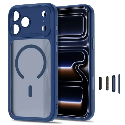 Apple iPhone 17 Pro Max / 18 Pro Max Tmavomodré matné Tech-Protect MagPeak MagSafe CC puzdro - 2
