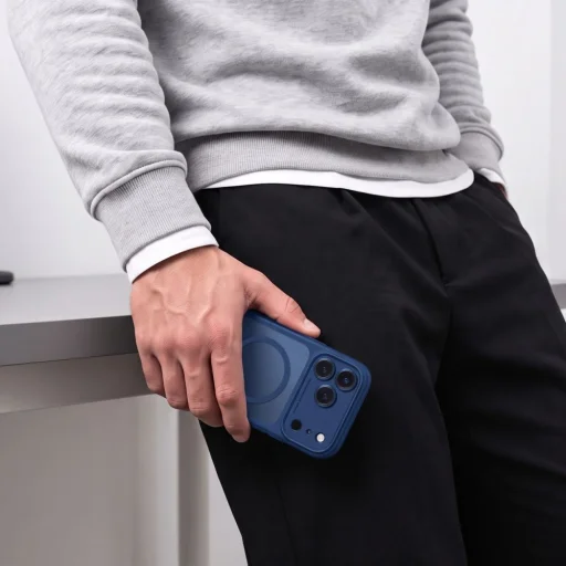 Apple iPhone 17 Pro Max / 18 Pro Max Tmavomodré matné Tech-Protect MagPeak MagSafe CC puzdro - 5