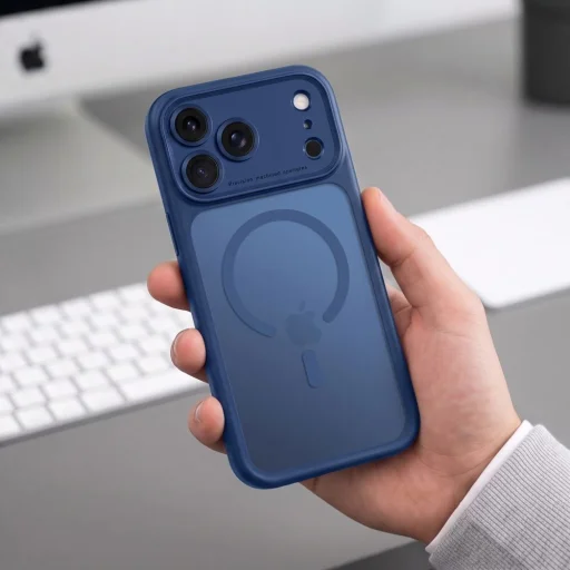 Apple iPhone 17 Pro Max / 18 Pro Max Tmavomodré matné Tech-Protect MagPeak MagSafe CC puzdro - 6