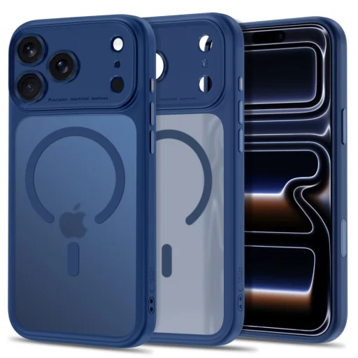 Apple iPhone 17 Pro Max / 18 Pro Max Tmavomodré matné Tech-Protect MagPeak MagSafe CC puzdro - 1