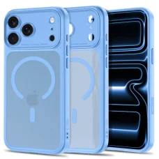iPhone 17 Pro / 18 Pro matt világoskék Tech-Protect MagPeak MagSafe CC védőtok
