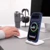 Apple iPhone 17 Pro Max / 18 Pro Max Mélykék/átlátszó Tech-Protect MagPeak MagSafe CC tok thumbnail