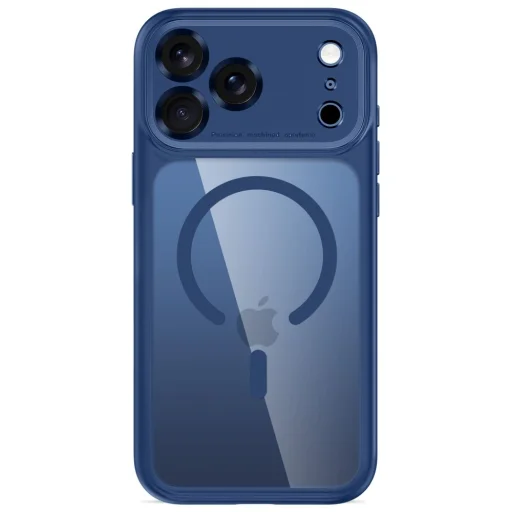 Apple iPhone 17 Pro Max / 18 Pro Max Mélykék/átlátszó Tech-Protect MagPeak MagSafe CC tok - 3