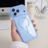 Apple iPhone 17 Pro Max / 18 Pro Max áttetsző világoskék Tech-Protect MagPeak MagSafe CC tok thumbnail