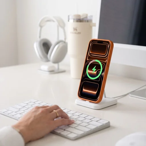iPhone 17 Pro / 18 Pro matné kozmicky oranžové puzdro Tech-Protect MagPeak MagSafe CC - 9