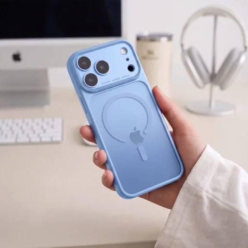 iPhone 17 Pro / 18 Pro Matt világoskék Tech-Protect MagPrime MagSafe CC tok - 7