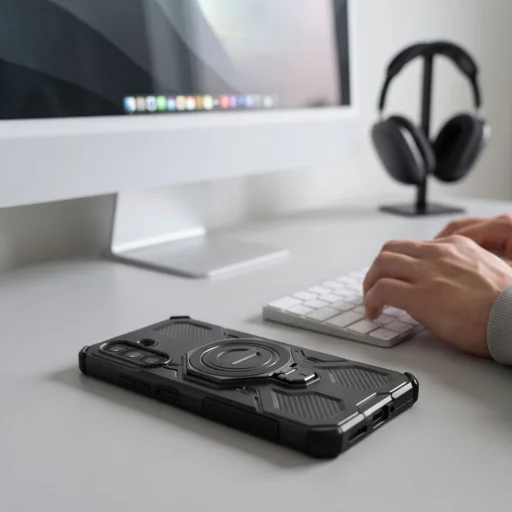 Samsung Galaxy A17 / A18 4G / 5G matné čierne puzdro Tech-Protect TacticStand MagSafe - 6