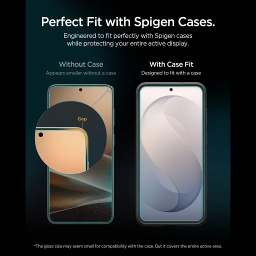 Priehľadné tvrdené sklo Spigen Glas.tR EZ Fit Pro AC pre Samsung Galaxy S26 FE - 9