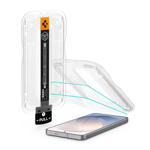 Priehľadné tvrdené sklo Spigen Glas.tR EZ Fit Pro AC pre Samsung Galaxy S26 FE - 3