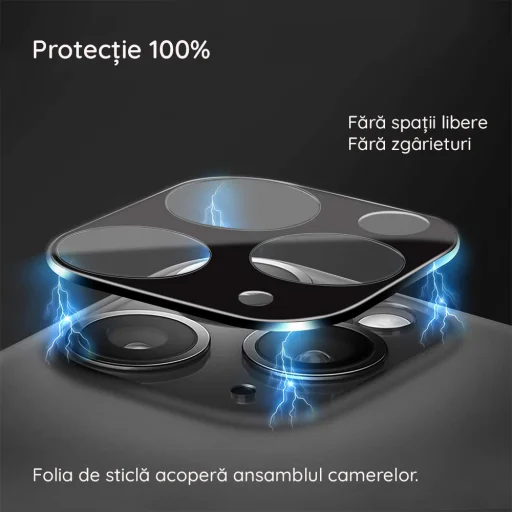 Ochranné tvrdené sklo Techsuit na celú kameru iPhone Duo čierne - 5