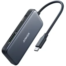 USB-C Hub Anker, 2 x USB-A 3.0 - 1 x HDMI - 1 x SD - 1 x microSD, čierny A8334HA1