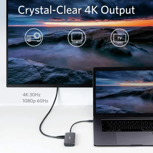 USB-C Hub Anker, 2 x USB-A 3.0 - 1 x HDMI - 1 x SD - 1 x microSD, čierny A8334HA1 - 5