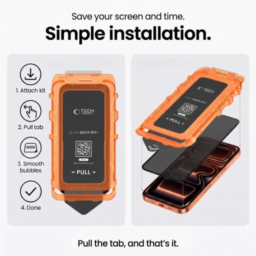 Tech-Protect Quick Set Spy+ privátne tvrdené sklo pre iPhone 18 Pro, 2 ks - 8