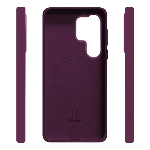 Etteri silikónové magnetické puzdro pre Samsung Galaxy S26 Ultra, tmavočerešňové puzdro - 4
