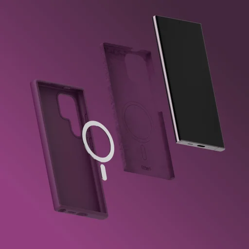 Etteri silikónové magnetické puzdro pre Samsung Galaxy S26 Ultra, tmavočerešňové puzdro - 7