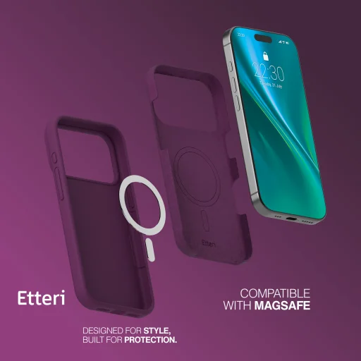 Etteri silikónové magnetické puzdro pre Samsung Galaxy S26 Ultra, tmavočerešňové puzdro - 8