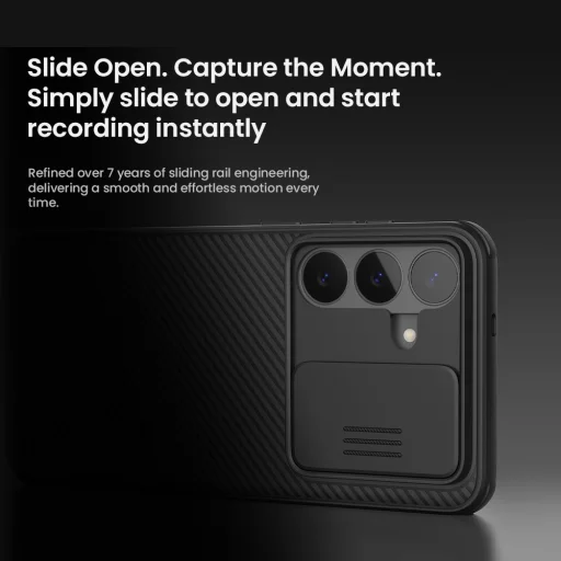 Samsung Galaxy S26 FE priehľadný čierny Nillkin CamShield PRO tvrdý kryt - 3